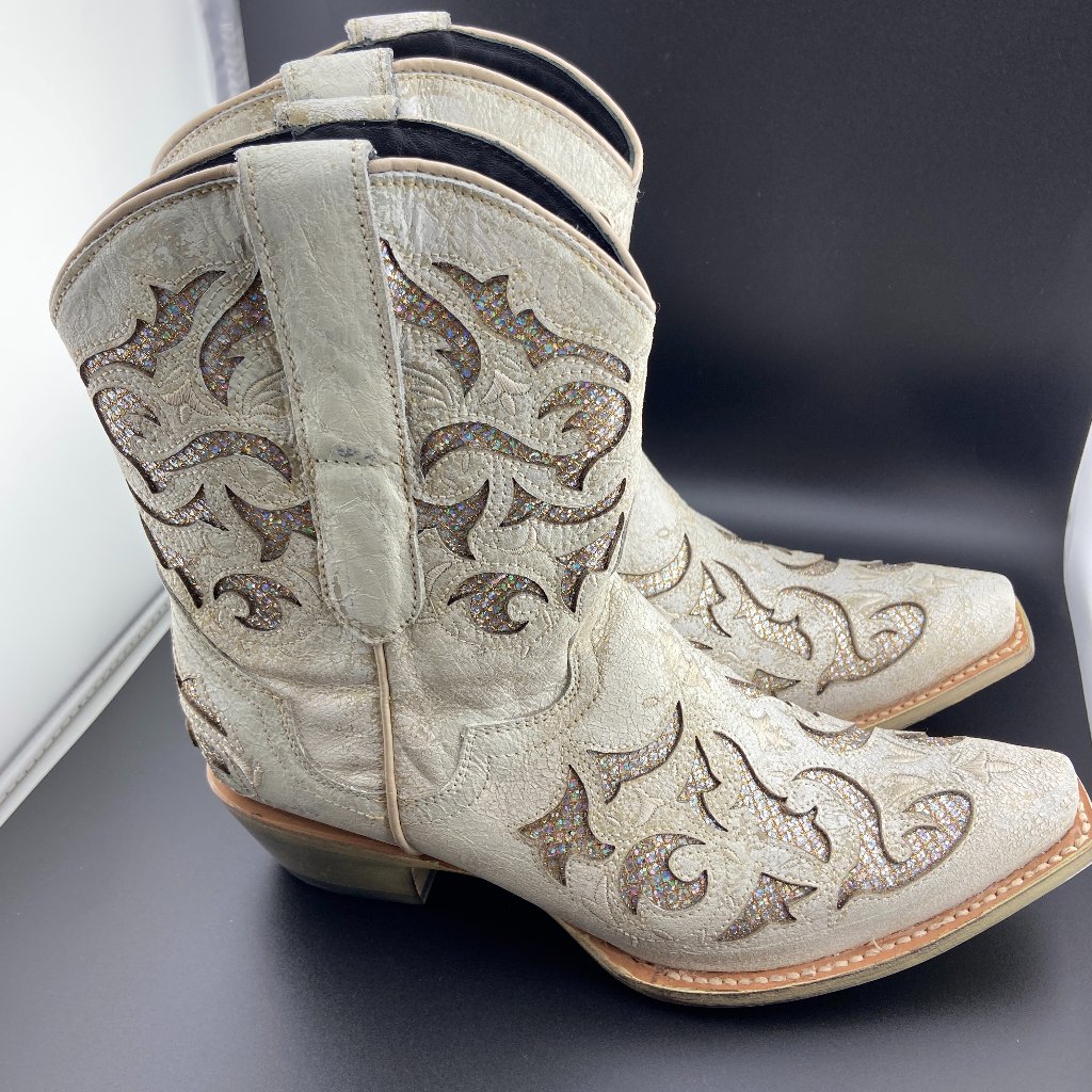 Jb Dillon Reserve Embroidered Western Cowgirl Boots Sz 8.5
